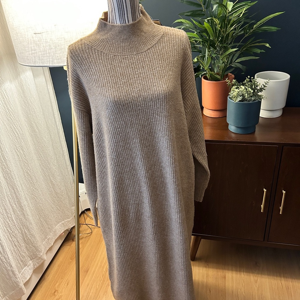 Universal Thread Brown Knit Pullover Maxi Sweater Dress